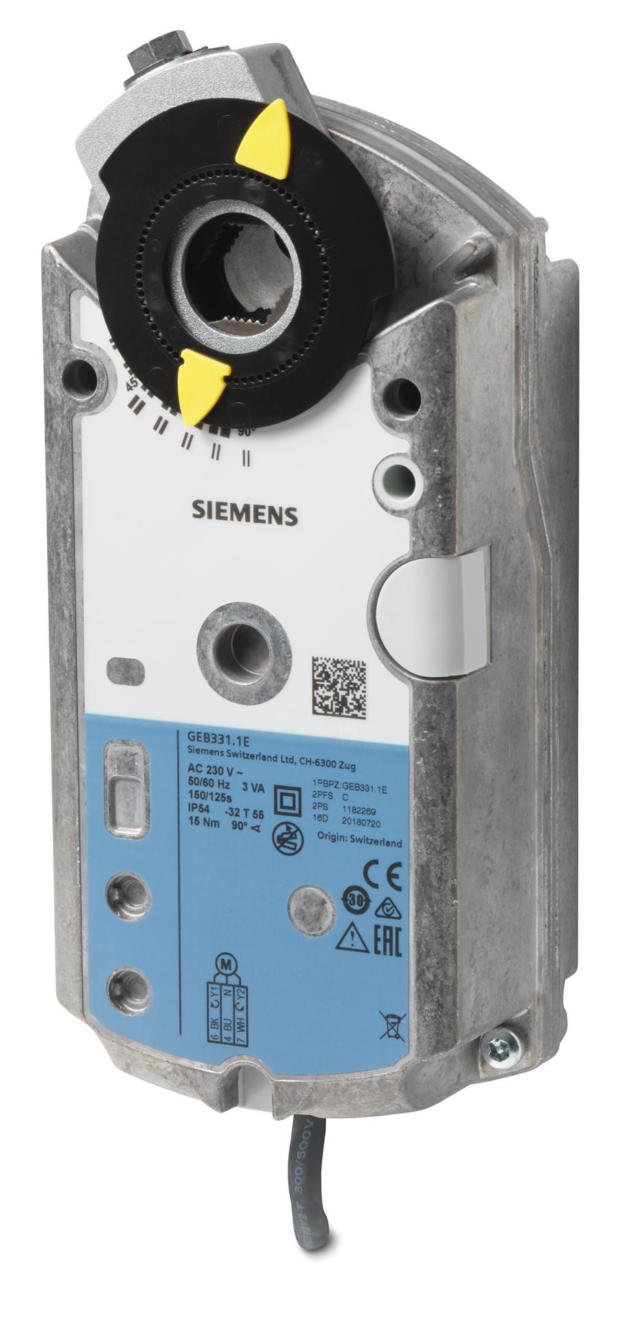 Siemens Luftklappen-Drehantrieb, AC 230 V, 3-Punkt, 15 Nm, 150 s GEB331.1E gibt es nicht mehr Altenative ist GEB341.1E