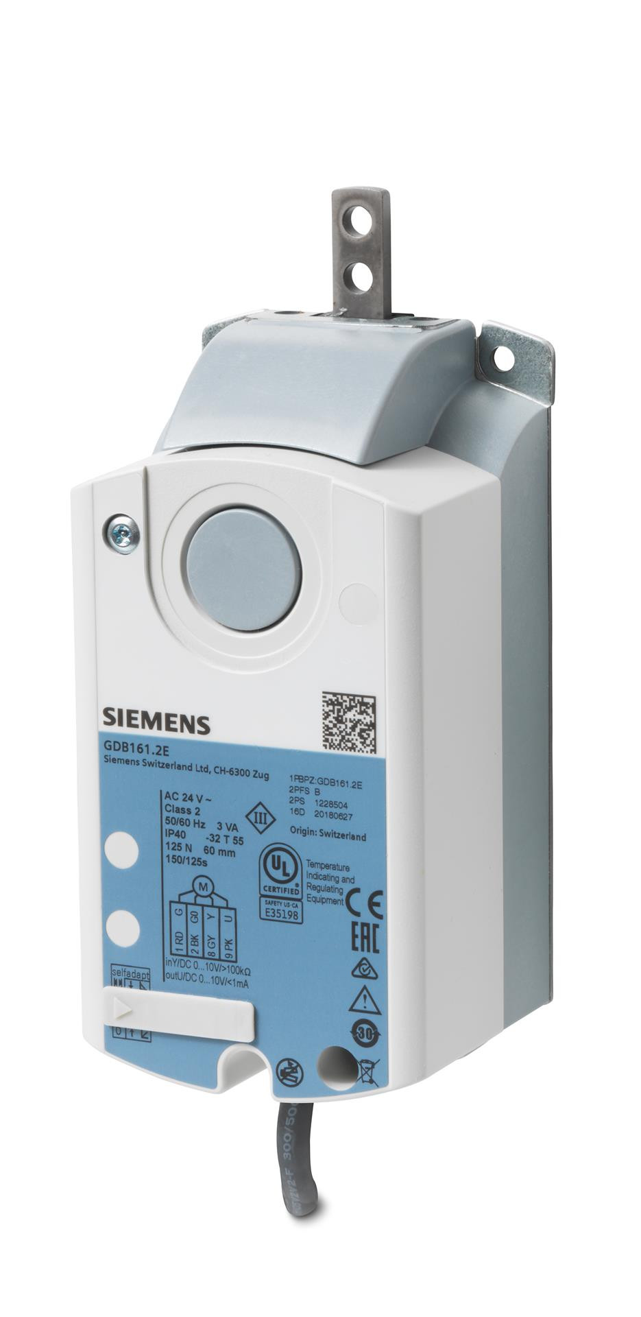 Siemens Luftklappen-Linearantrieb, AC 24 V, DC 0...10 V, 125 N, 150 s GDB161.2E