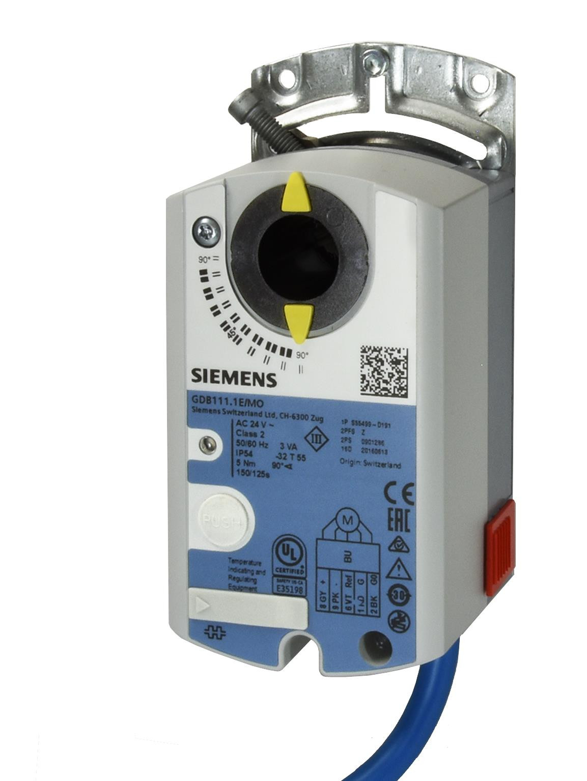 Siemens Luftklappen-Drehantrieb, AC 24 V, 5 Nm mit Modbus RTU-Kommunikation GDB111.1E/MO