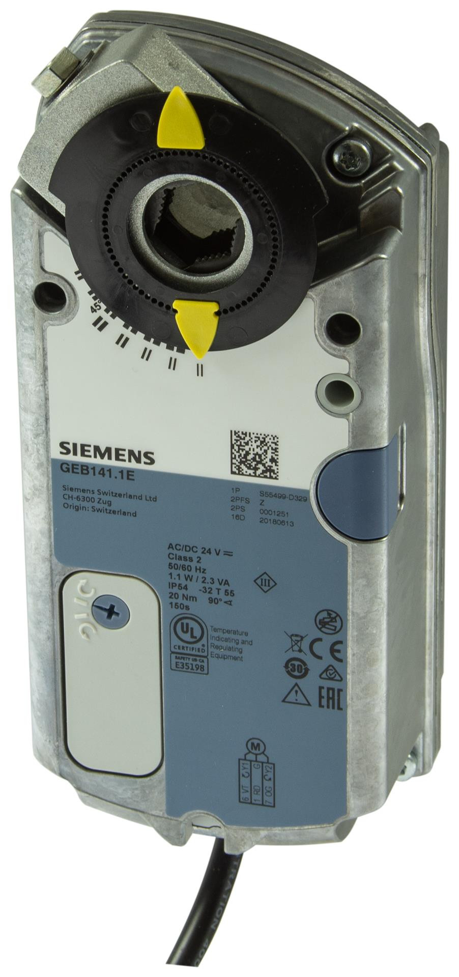 Siemens Luftklappen-Drehantriebe 20 Nm ohne Federrücklauf GEB346.1E