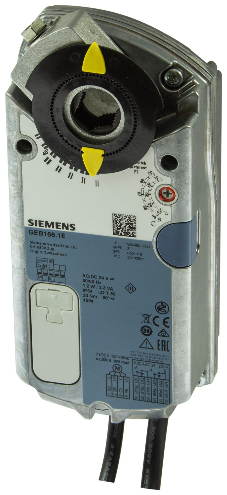 Siemens Luftklappen-Drehantriebe 20 Nm ohne Federrücklauf (Alternaive zu GEB1361E) GEB146.1E