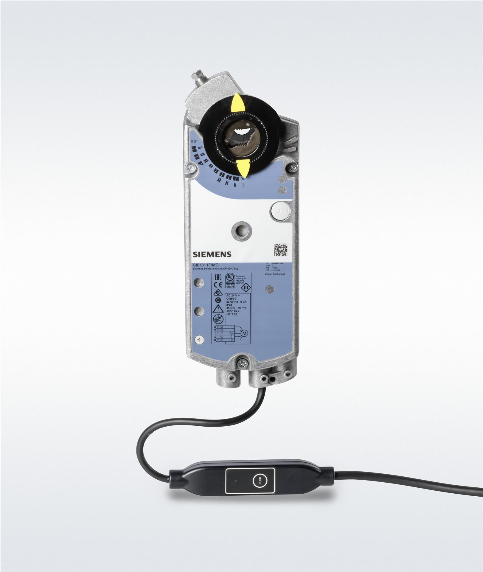 Siemens Luftklappen-Drehantrieb, AC 24 V, Modbus RTU, 35 Nm, 150 s ohne Federrücklauf GIB161.1E/MO