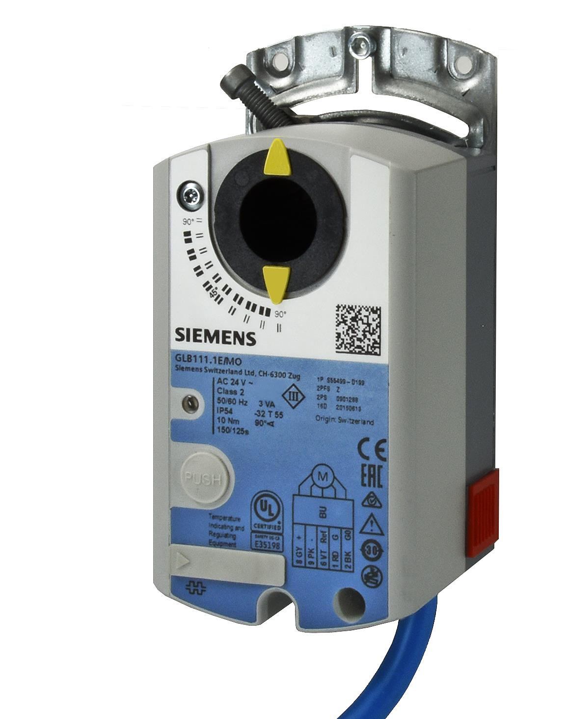 Siemens Luftklappen-Drehantrieb, AC 24 V, 10 Nm mit Modbus RTU-Kommunikation GLB111.1E/MO