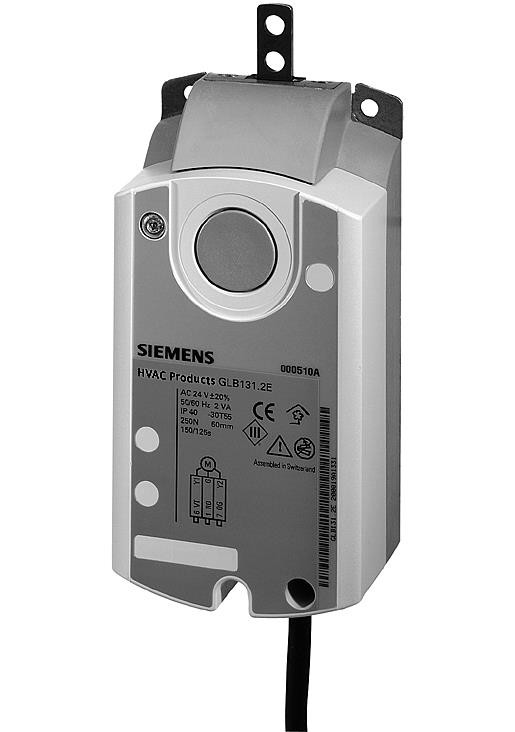 Siemens Luftklappen-Linearantrieb, AC 24 V, 3-Punkt, 250 N, 150 s GLB131.2E