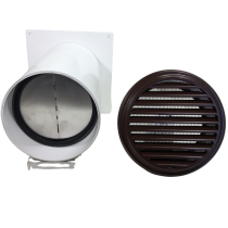 MKWSRLE-VentilationNord-Mauerkasten Dunstabzug 100 125 150 Edelstahl Insektenschutzgitter Rückstauklappe