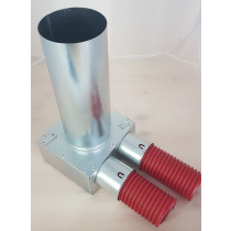 Umlenkstück 2 x Ø75mm auf Ø 125mm für Tellerventil